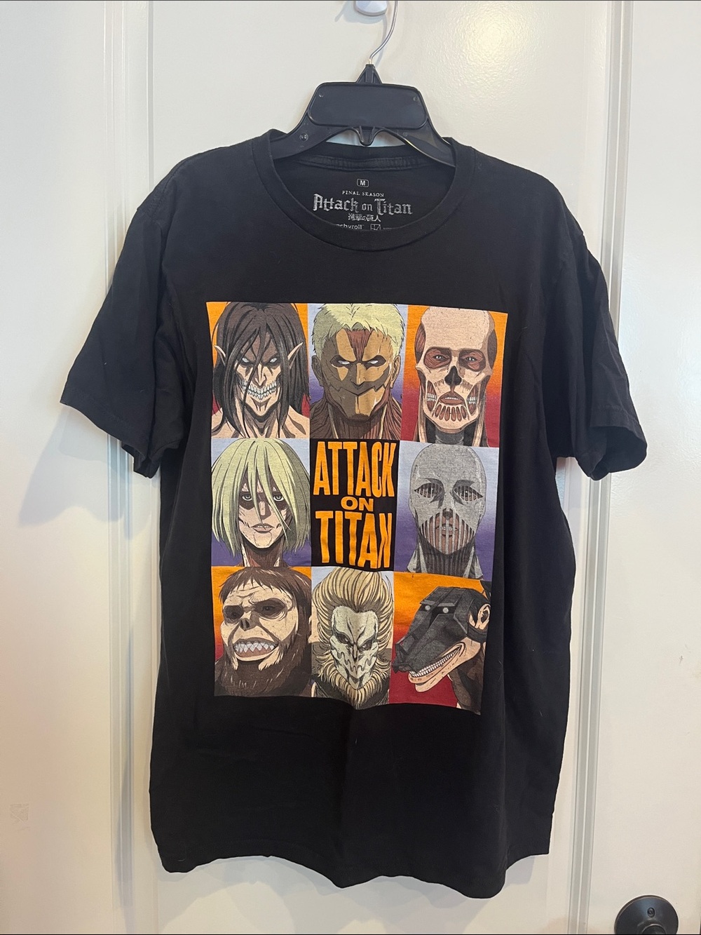 AOT Black Titan Character Grid Tee Size M